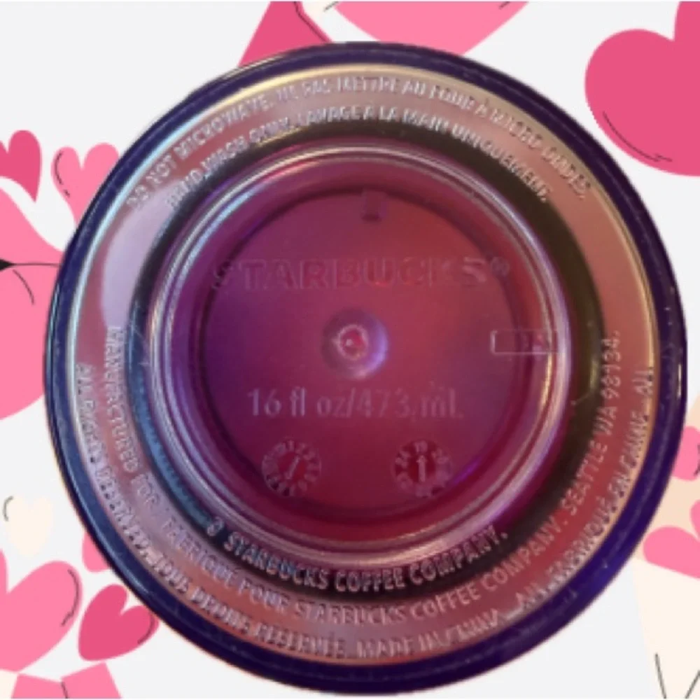 Retired 2020 Starbucks Coffee Company Acrylic Purple and Pink Heart Tumbler